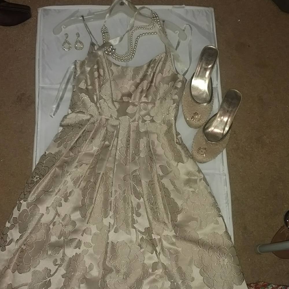 Cream floral dress